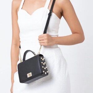 Kate Spade Serrano Place Pearl Maisie Black Mini Crossbody